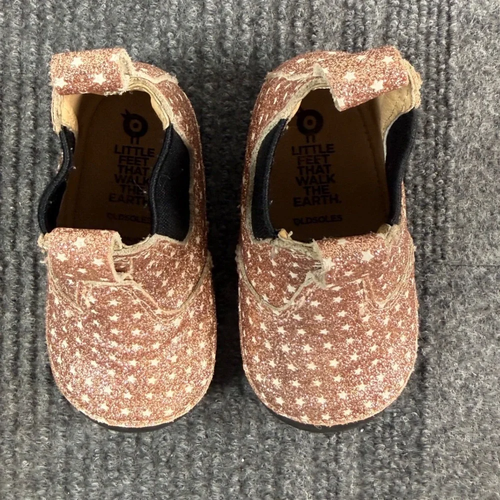 Old Soles Twinkle Rose Gold Glitter Star Baby Boots Chelsea Shoes AUS 3 US 4